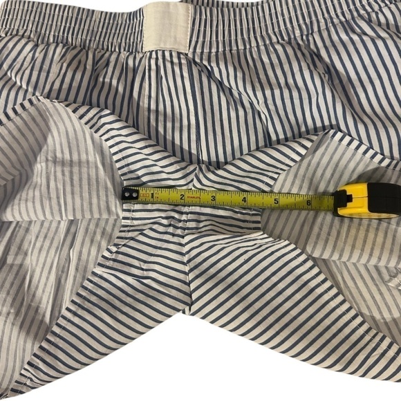 NWOT Women’s Blue And White Cotton Striped Boxer Shorts With Pockets Medium - Picture 6 of 10